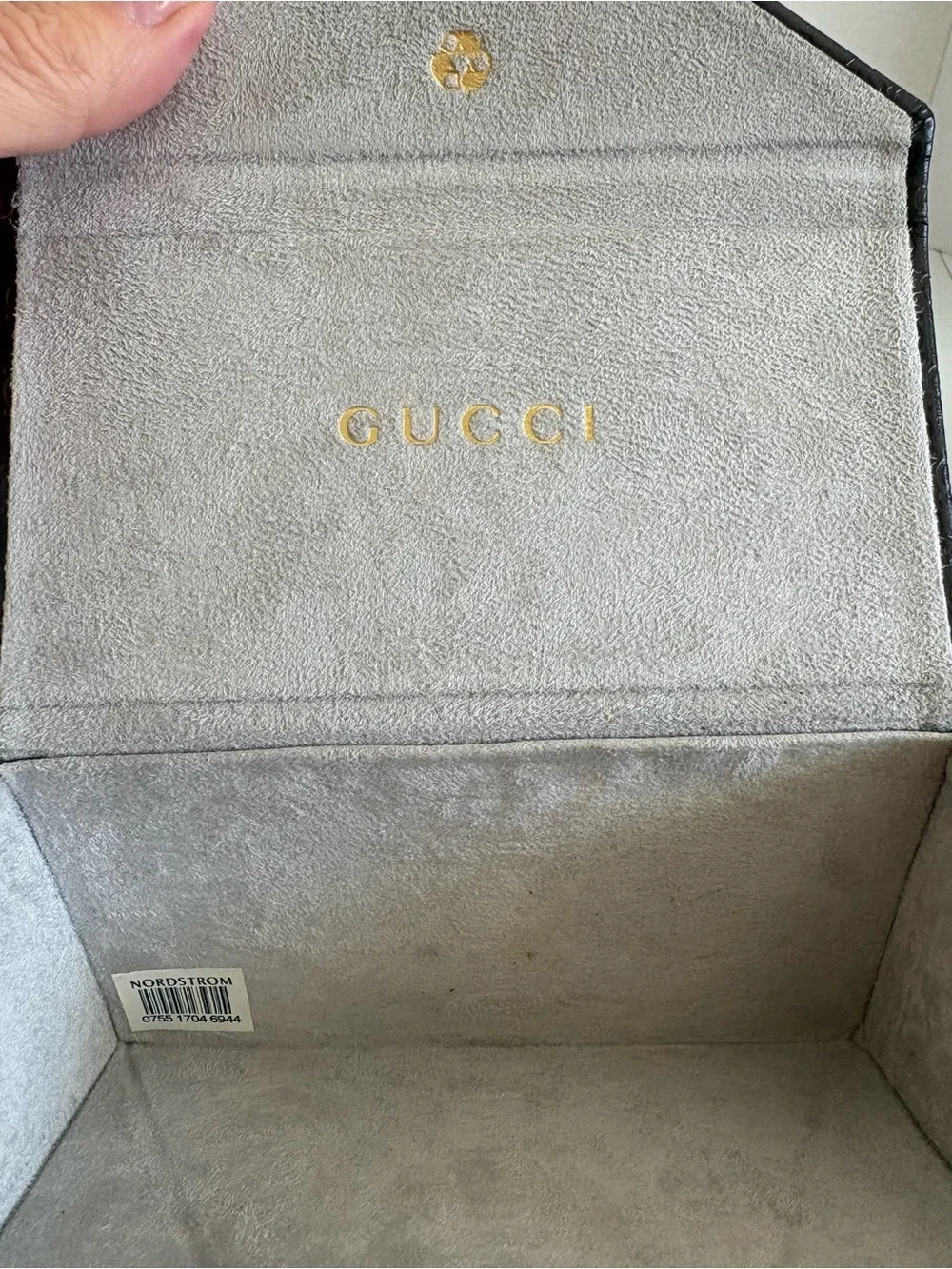 Gucci Men’s Gold Frame Brown Lens Sunglasses with Chain-Link Temples
